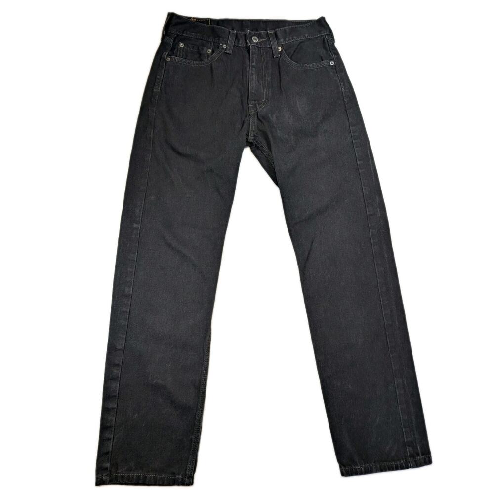 Levi’s 505 Black Straight Leg Jeans Mens Structured W30 L30 Zip Fly